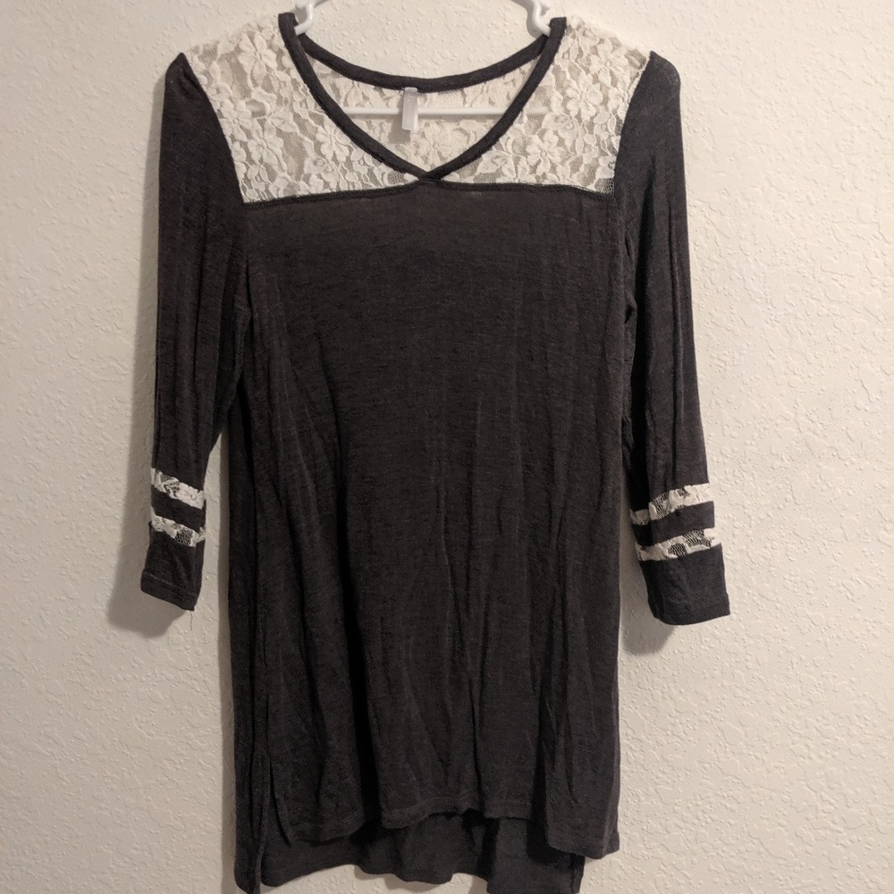 Grey lace shirt